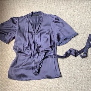 BCBG silk wrap shirt